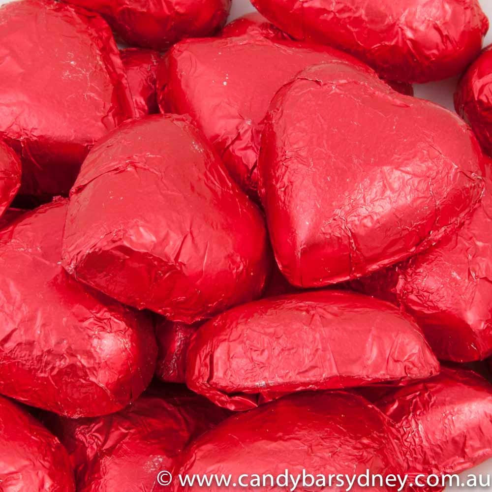 Red Belgian Chocolate Hearts 500g - 5kg | Candy Bar Sydney